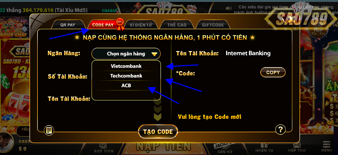 Nạp tiền Sao789: Hướng dẫn chi tiết và nhận ngay quà khủng